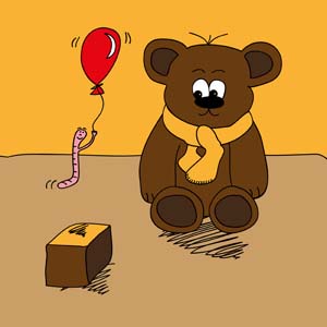 A bear, a worm, and a box